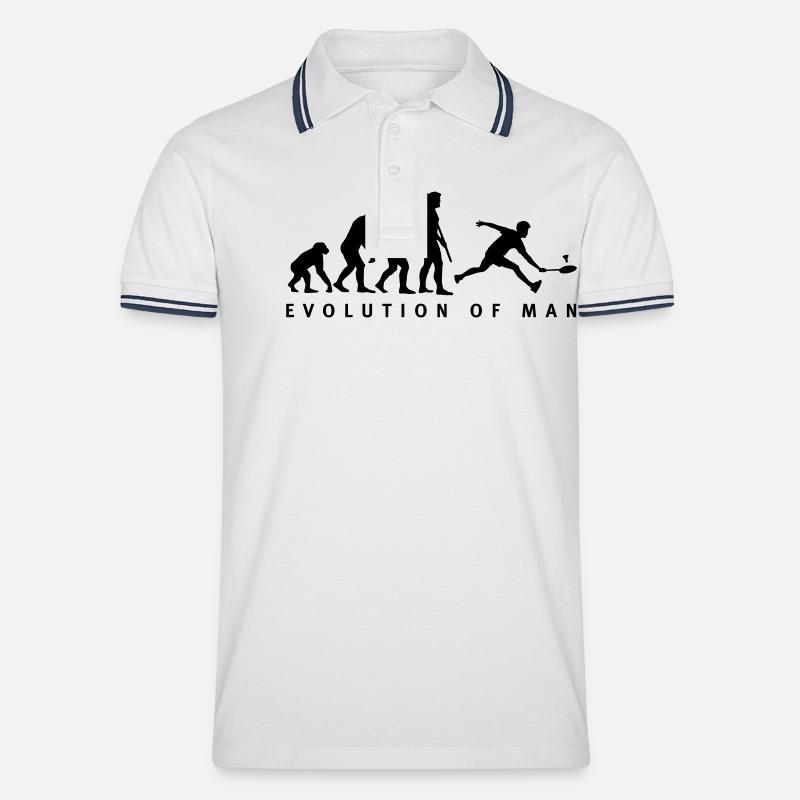 evolution_badminton_022011_b_1c - Männer Tipped Poloshirt - Weiß/Navy