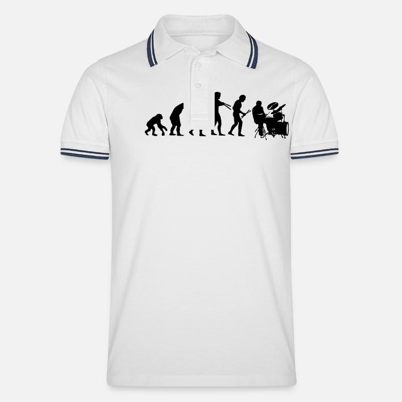 Evolutionsentwicklung - Männer Tipped Poloshirt - Weiß/Navy