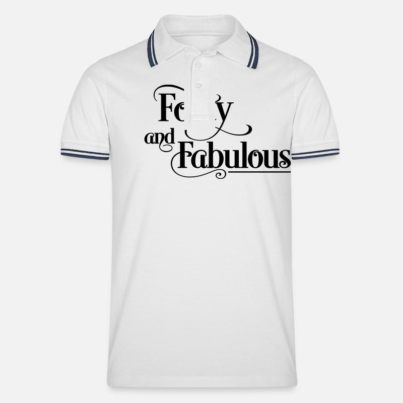 forty - Männer Tipped Poloshirt - Weiß/Navy
