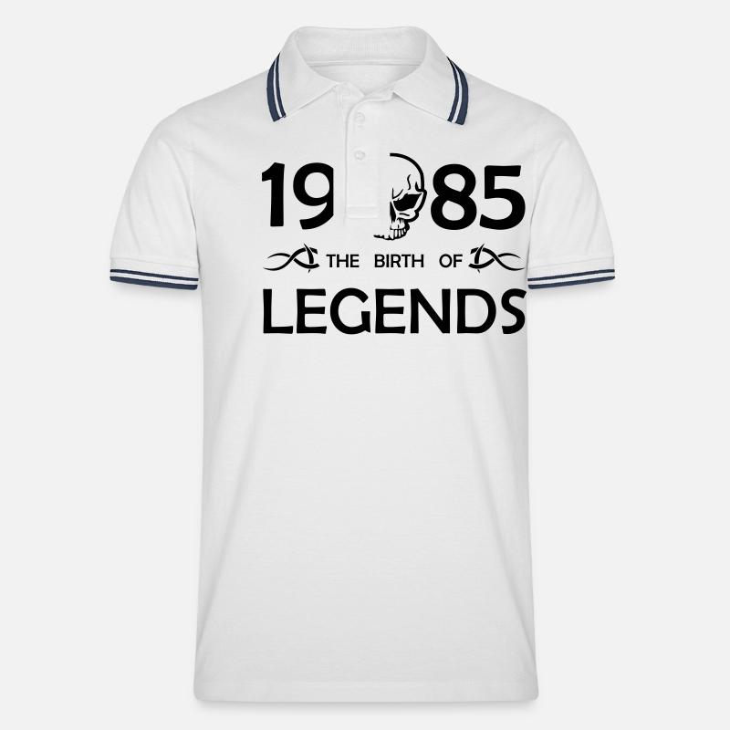 Legends 1985 - Männer Tipped Poloshirt - Weiß/Navy