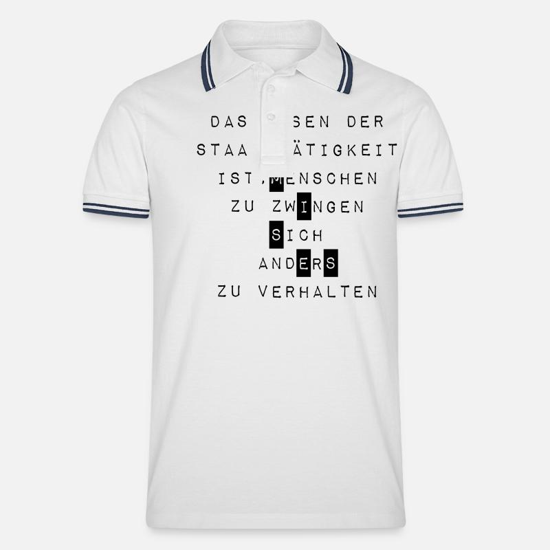 Mises über den Staat - Männer Tipped Poloshirt - Weiß/Navy