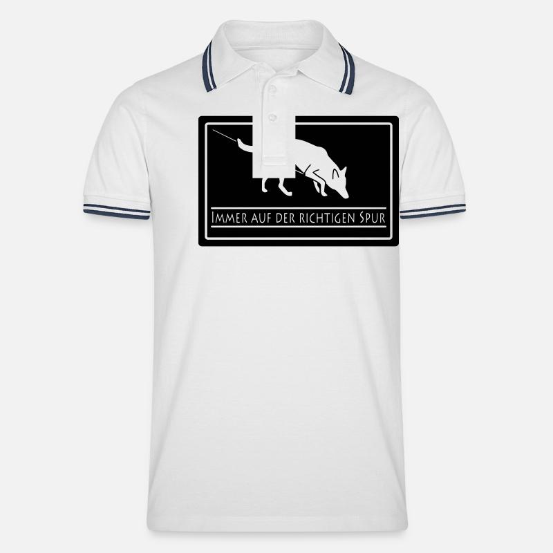 Fährtenhund - Männer Tipped Poloshirt - Weiß/Navy