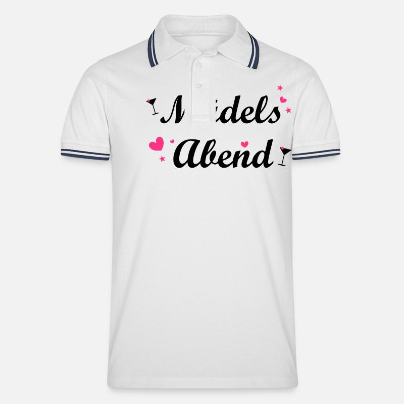 Mädelsabend - Männer Tipped Poloshirt - Weiß/Navy