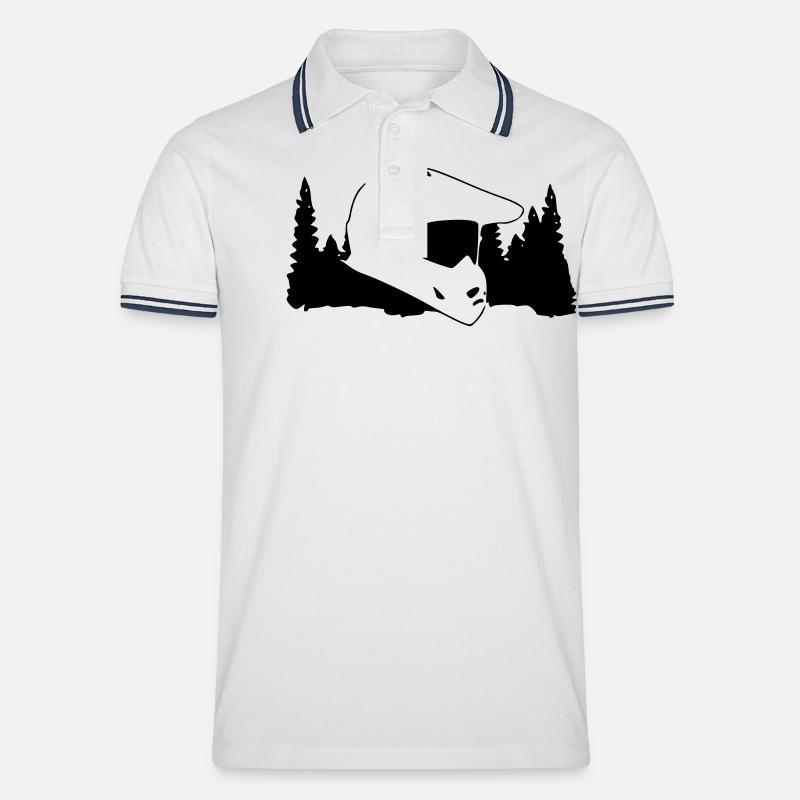 Offroad - Männer Tipped Poloshirt - Weiß/Navy