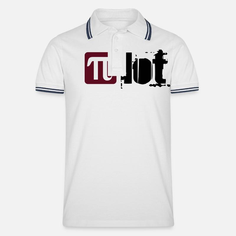Pilot - Männer Tipped Poloshirt - Weiß/Navy