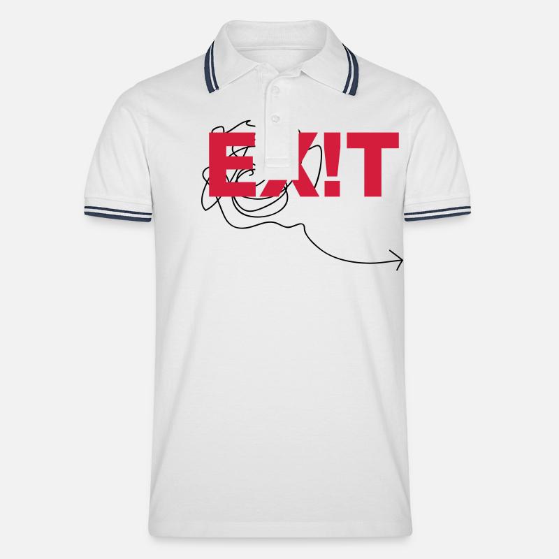 EXIT - Men's Tipped Polo Shirt - white/navy