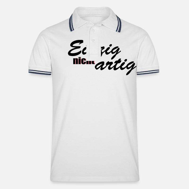 einzig nicht artig - Männer Tipped Poloshirt - Weiß/Navy