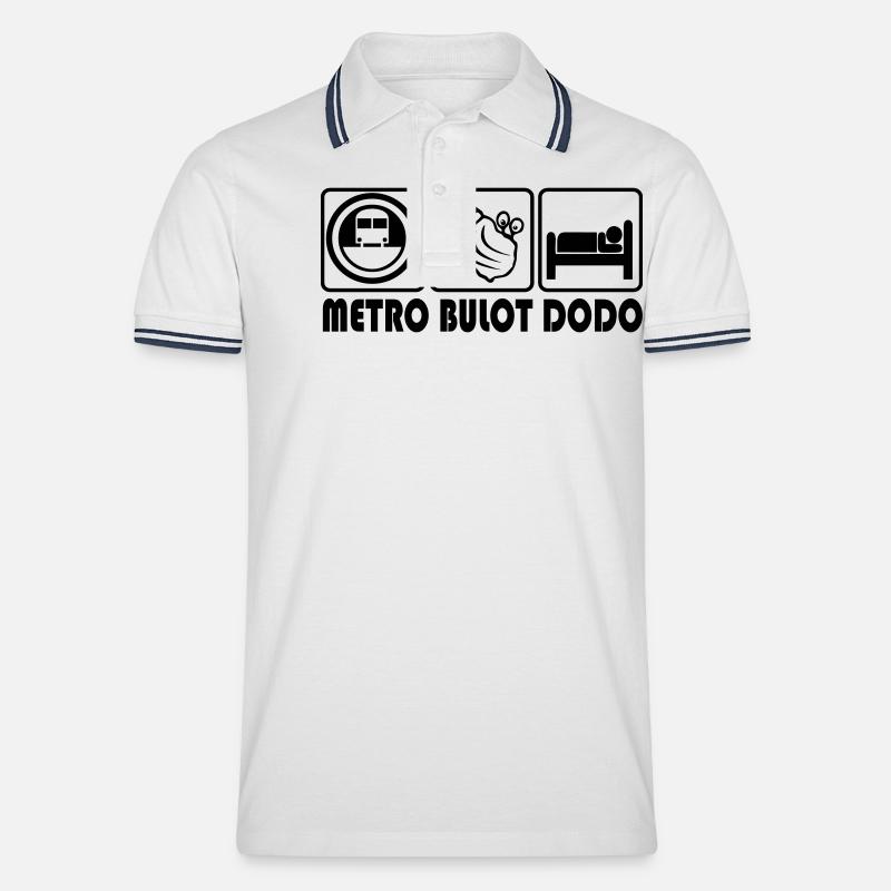 Metro whelk dodo - Männer Tipped Poloshirt - Weiß/Navy
