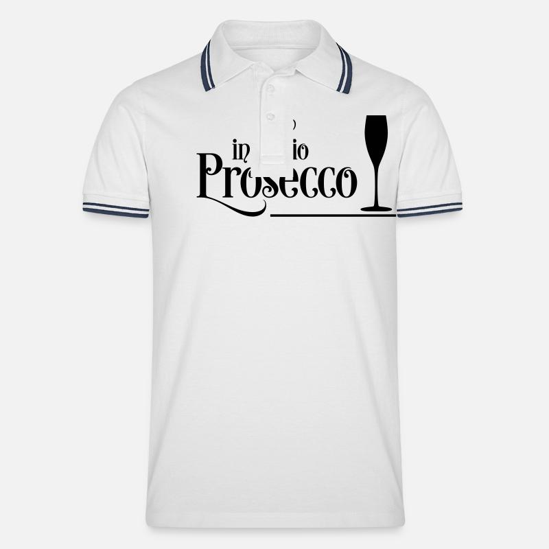 Prosecco - Männer Tipped Poloshirt - Weiß/Navy
