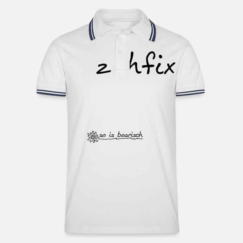 zaehfix - Männer Tipped Poloshirt - Weiß/Navy
