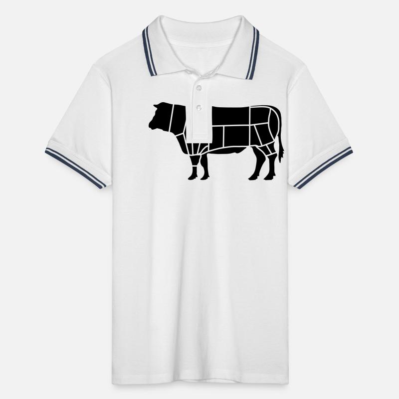 beef butcher _b1 Men's Tipped Polo Shirt