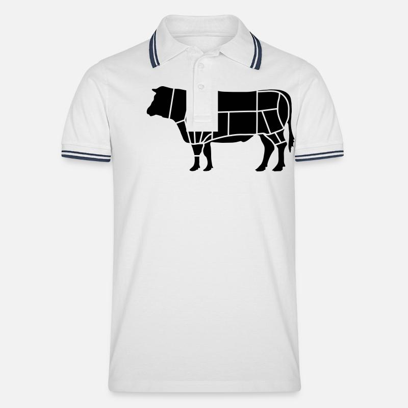 fleisch fleischer_b1 - Männer Tipped Poloshirt - Weiß/Navy