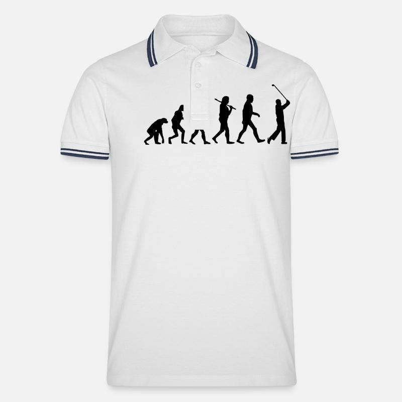 evolution Golf - Männer Tipped Poloshirt - Weiß/Navy