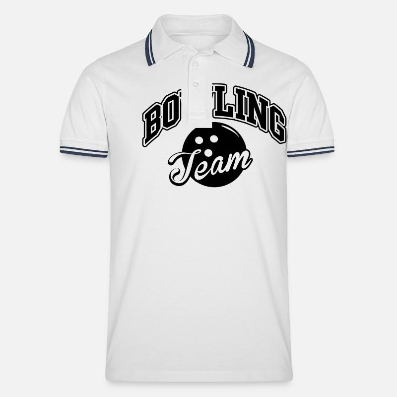 Bowling Team - Männer Tipped Poloshirt - Weiß/Navy