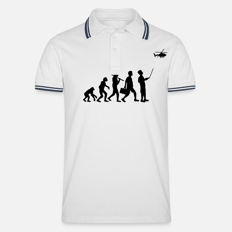 Evolution remote controlled model helicopter - Men's Tipped Polo Shirt - white/navy