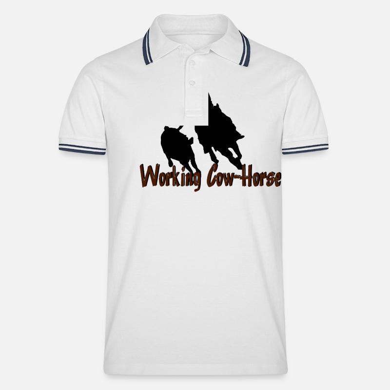 workingcowhorse - Männer Tipped Poloshirt - Weiß/Navy