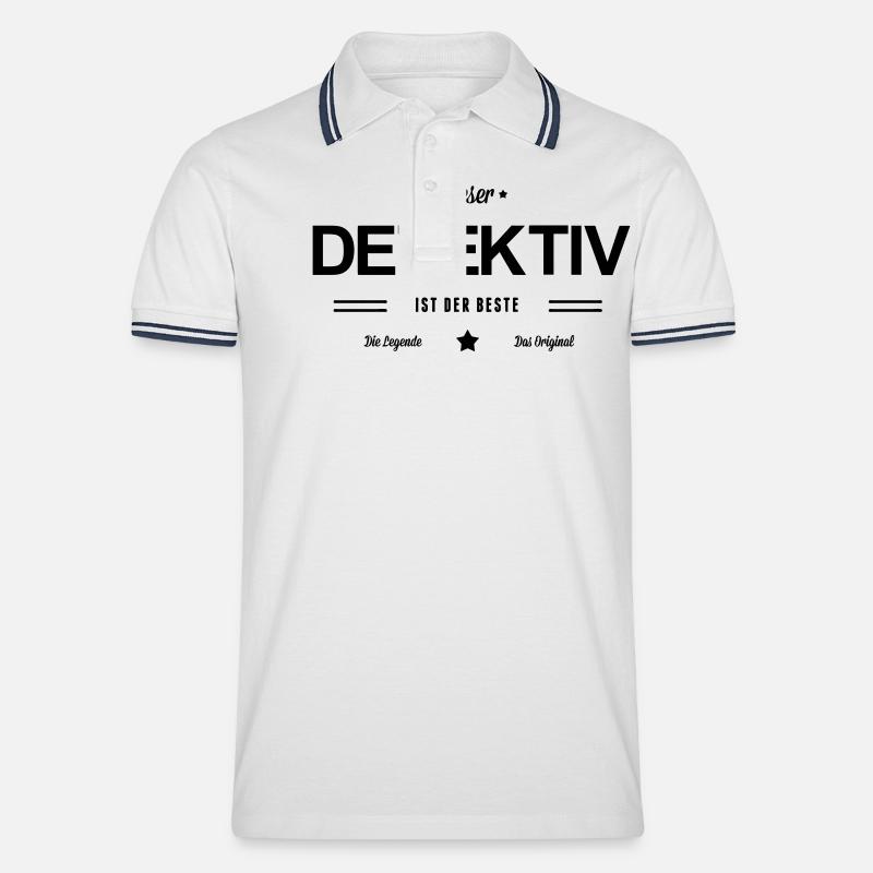Bester Detektiv - Männer Tipped Poloshirt - Weiß/Navy