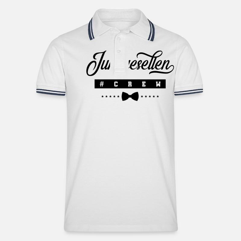 junggesellen crew - Männer Tipped Poloshirt - Weiß/Navy