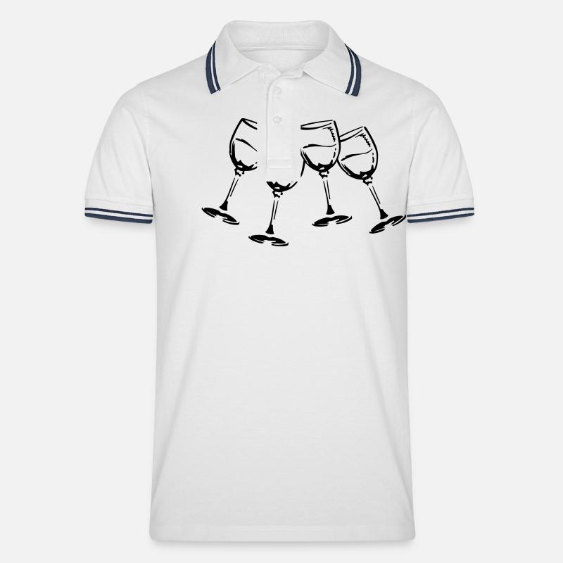 wein glaeser - Männer Tipped Poloshirt - Weiß/Navy