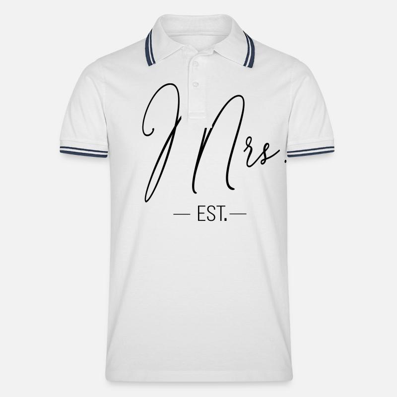 mrs_est - Männer Tipped Poloshirt - Weiß/Navy