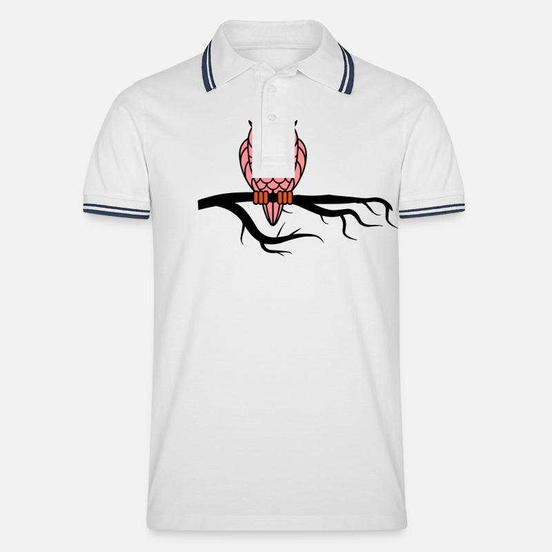 nightowl 02 - Männer Tipped Poloshirt - Weiß/Navy