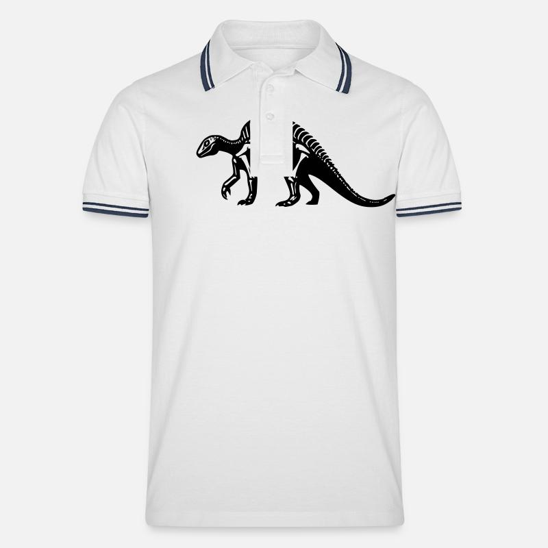 Dinosaurier-Fossil - Männer Tipped Poloshirt - Weiß/Navy