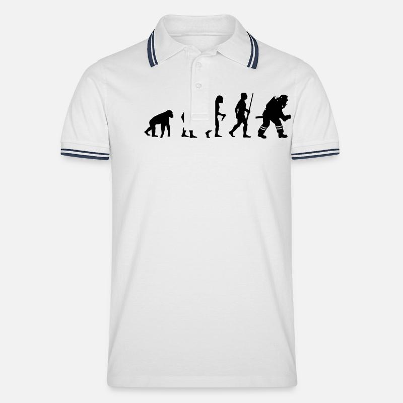 Firefighter Evolution - Männer Tipped Poloshirt - Weiß/Navy