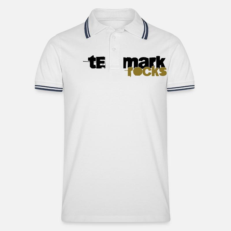 Telemark rocks! - Männer Tipped Poloshirt - Weiß/Navy
