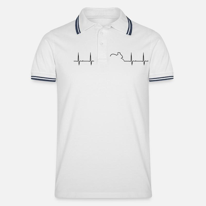 Motorrad - Männer Tipped Poloshirt - Weiß/Navy