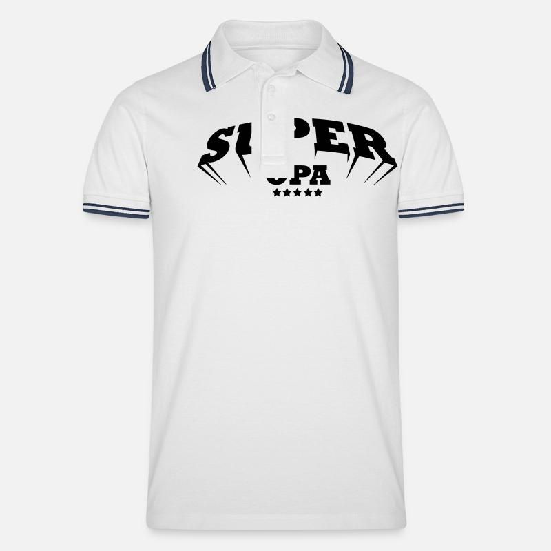 super opa - Männer Tipped Poloshirt - Weiß/Navy