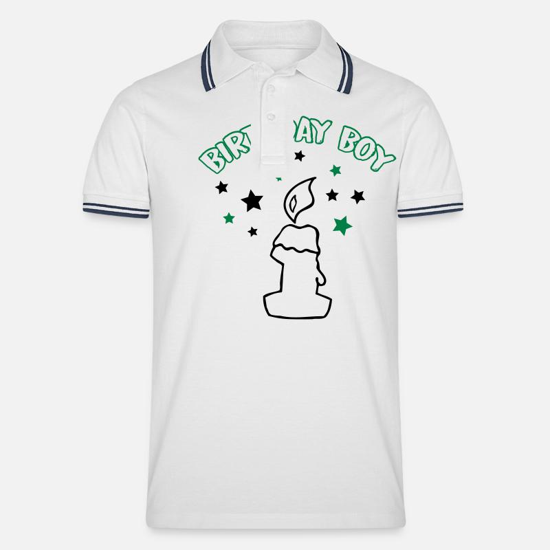 birthday_boy_1 - Polo tipped Homme - blanc/marine