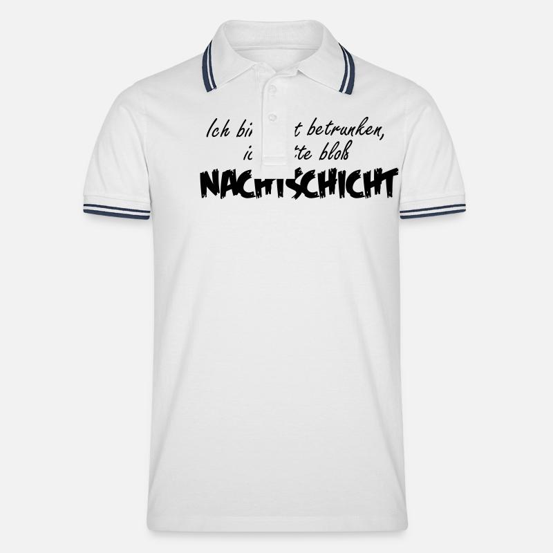 Nachtschicht 1-farbig - Männer Tipped Poloshirt - Weiß/Navy