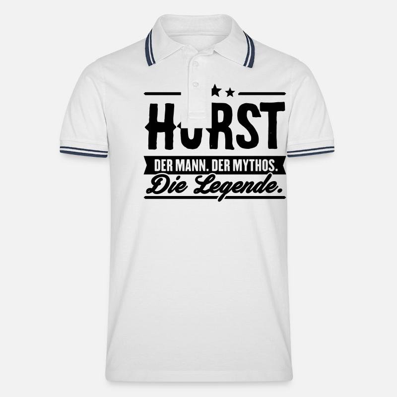 Mann Mythos Legende Horst - Männer Tipped Poloshirt - Weiß/Navy