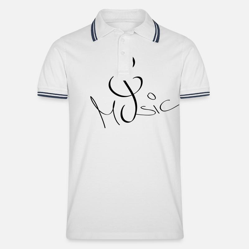music - Männer Tipped Poloshirt - Weiß/Navy