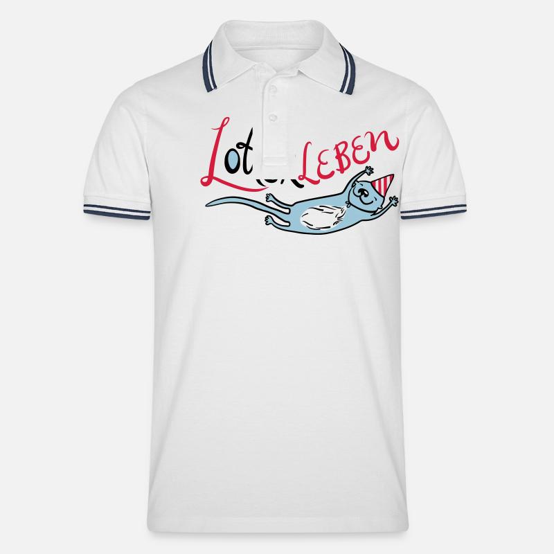 Lotterleben Zwo - Männer Tipped Poloshirt - Weiß/Navy