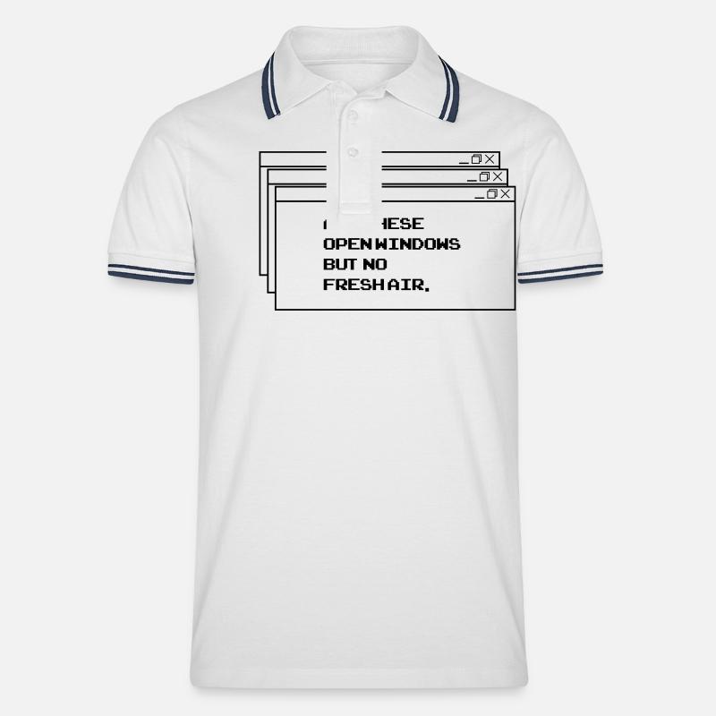All These open Windows - Männer Tipped Poloshirt - Weiß/Navy