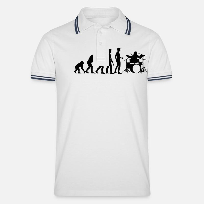 evolution_drummer_b_1c - Polo tipped Homme - blanc/marine