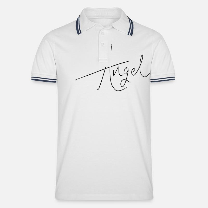 engel - Männer Tipped Poloshirt - Weiß/Navy