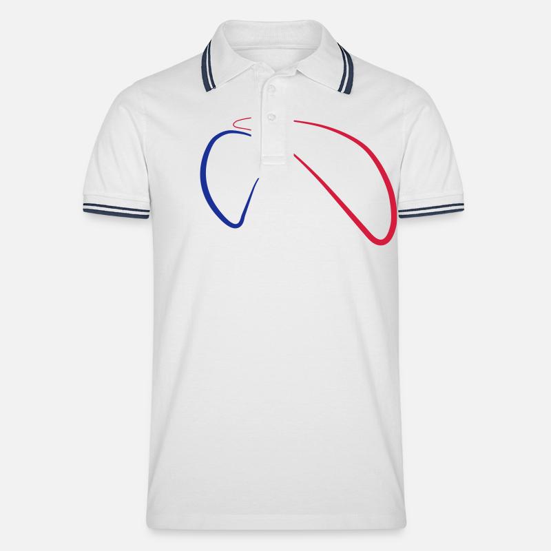 Paragliding Logo 2 - Männer Tipped Poloshirt - Weiß/Navy
