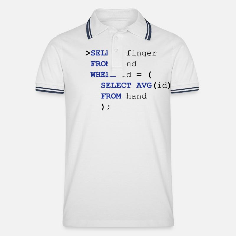 SQL finger - Men's Tipped Polo Shirt - white/navy