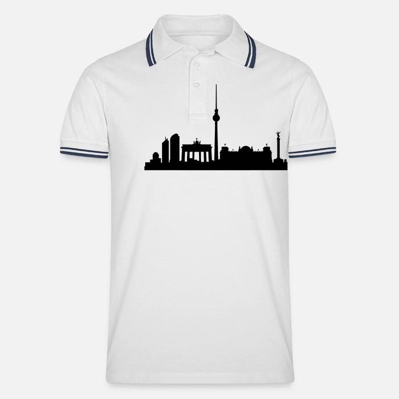 Berlin 2013 - Männer Tipped Poloshirt - Weiß/Navy