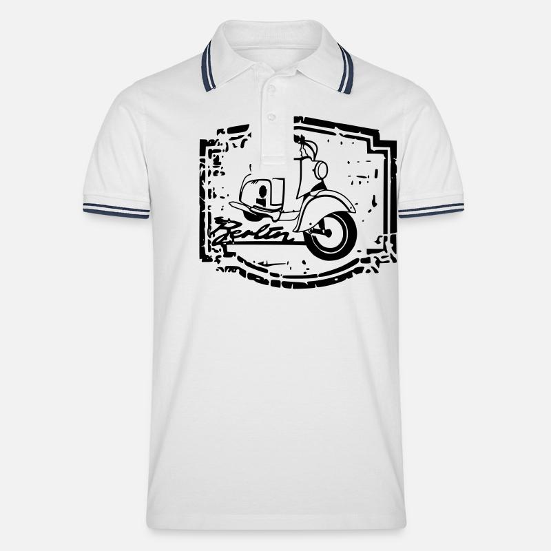 berliner Roller - Männer Tipped Poloshirt - Weiß/Navy