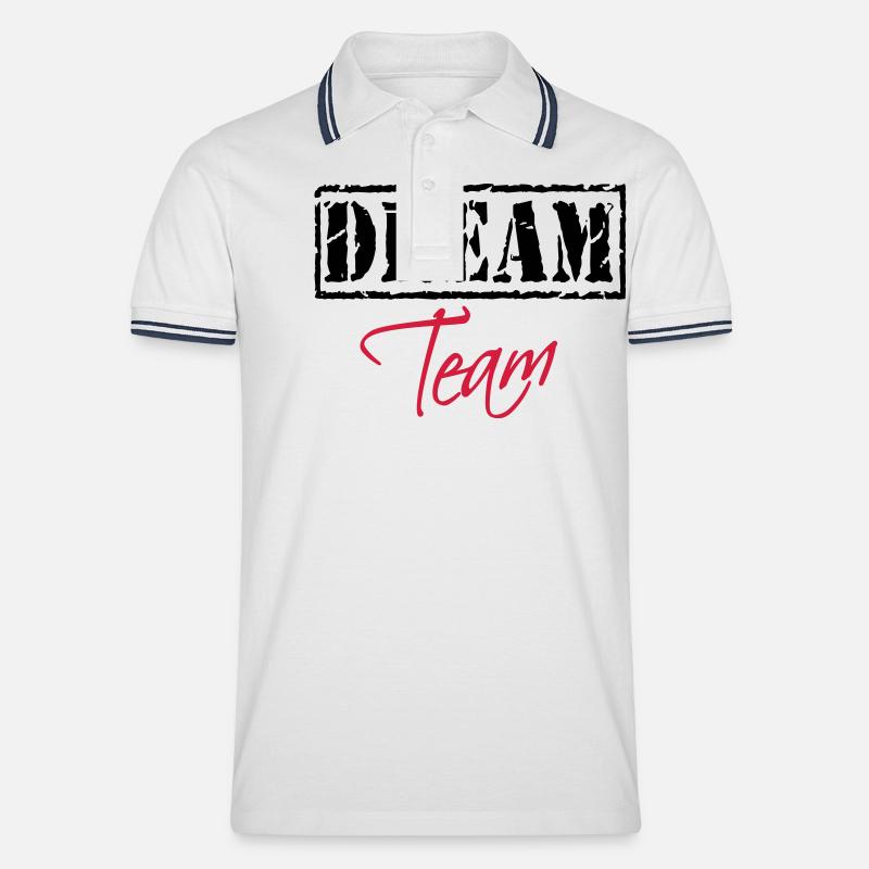 Dream Team - Männer Tipped Poloshirt - Weiß/Navy
