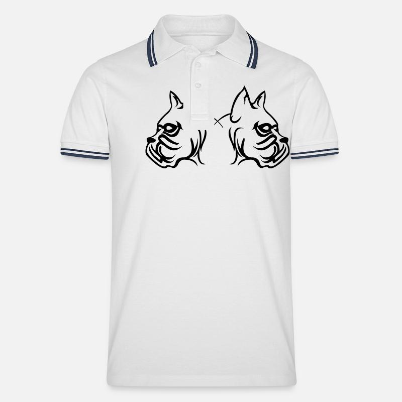 dogs - Männer Tipped Poloshirt - Weiß/Navy