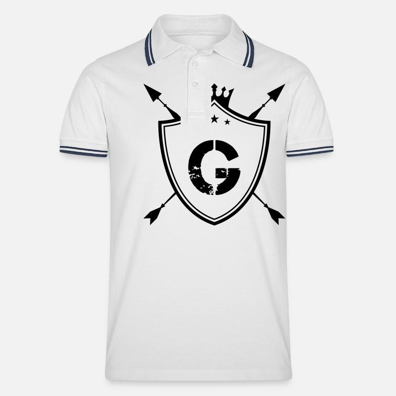 wappen g - Männer Tipped Poloshirt - Weiß/Navy