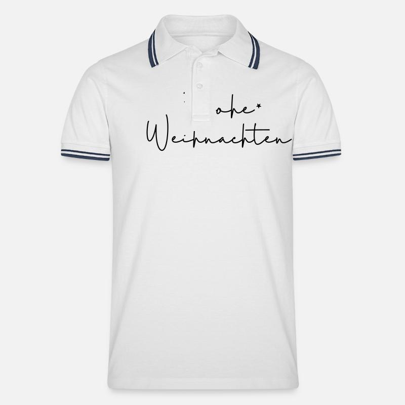 Frohe Weihnachten - Männer Tipped Poloshirt - Weiß/Navy