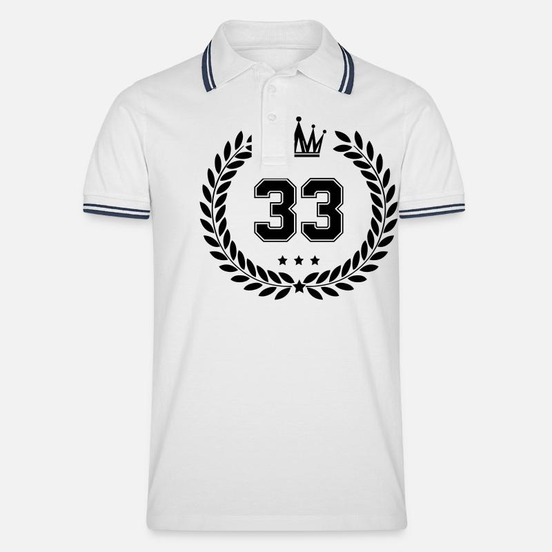 wappen 33 - Männer Tipped Poloshirt - Weiß/Navy