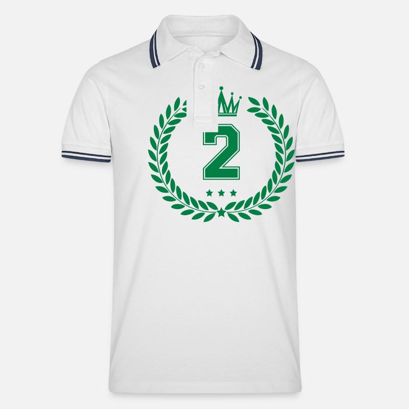 2 kranz - Männer Tipped Poloshirt - Weiß/Navy