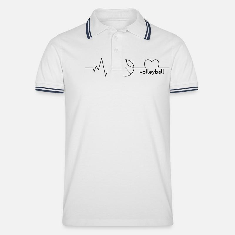 Volleyball - Männer Tipped Poloshirt - Weiß/Navy