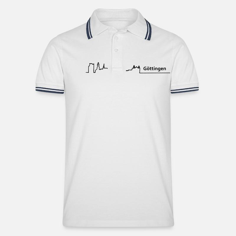 goettingen skyline - Männer Tipped Poloshirt - Weiß/Navy